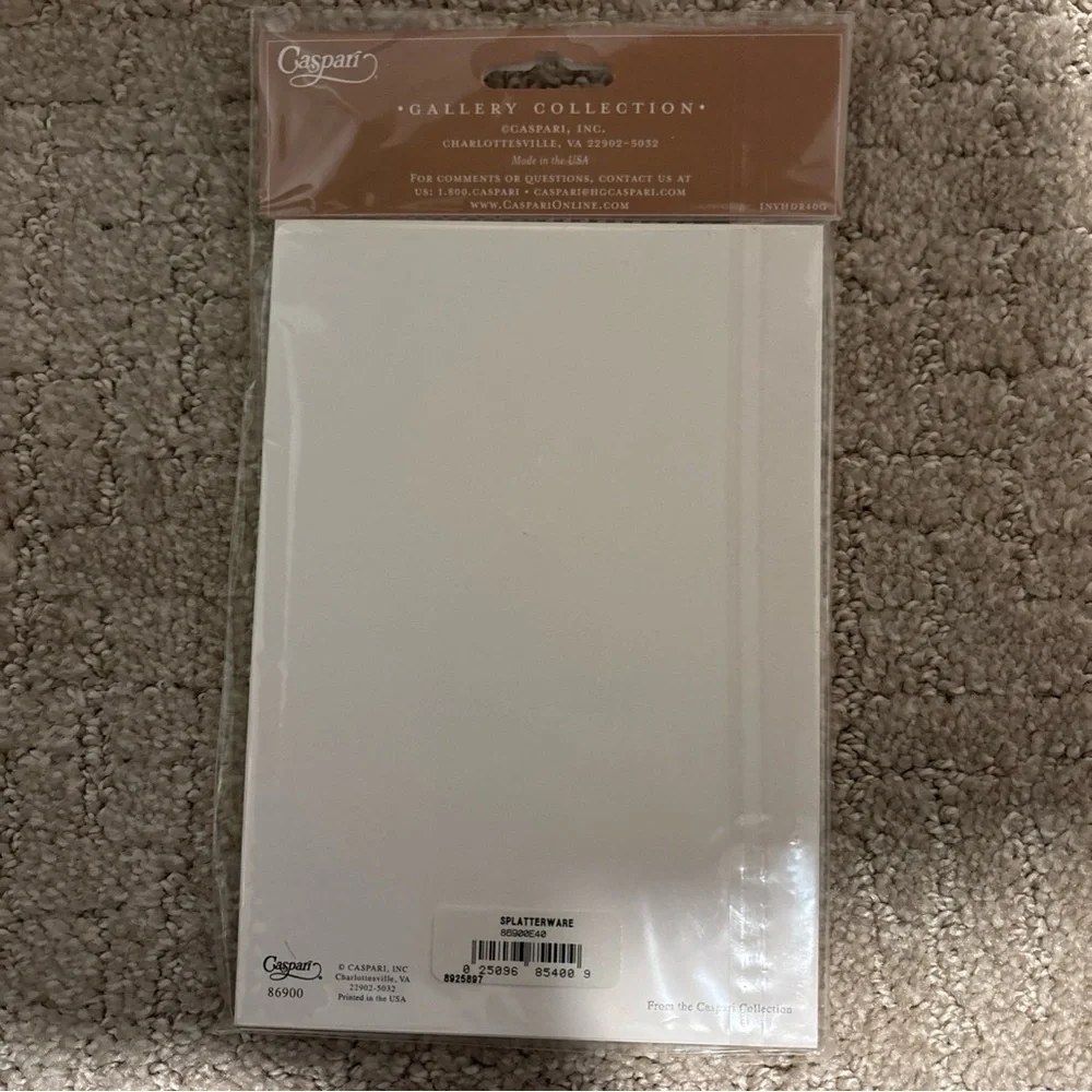 Caspari Gallery Collection Invitations 8 Cards W Envelopes Splatterware